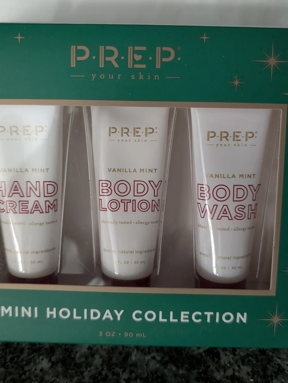 Vanilla Mint Mini Holiday Bath & Body Trio - White